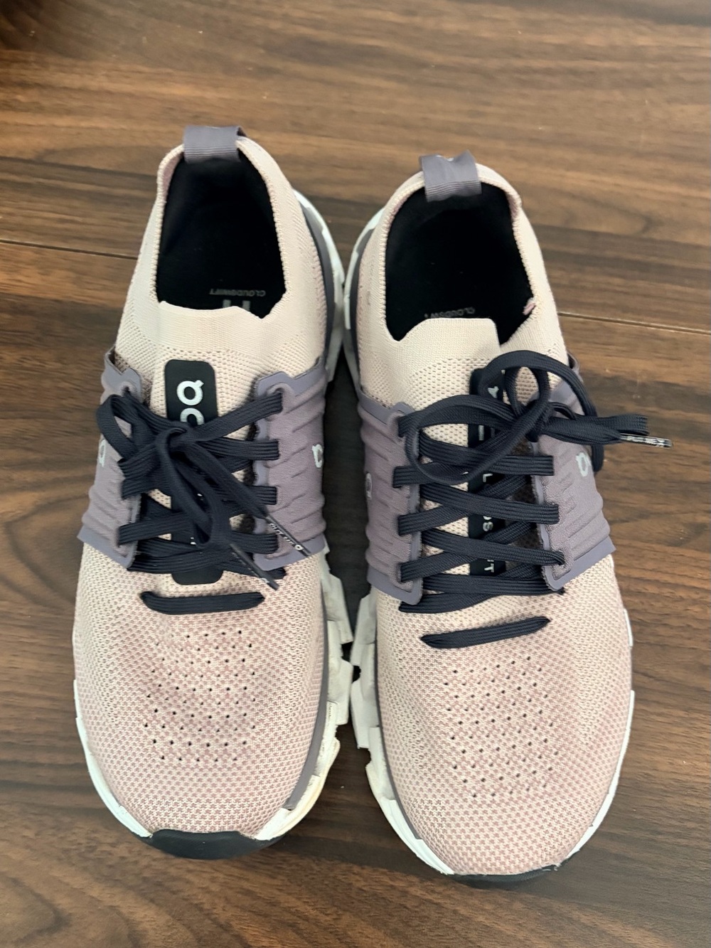 On Cloud Cloudswift Sneakers in Blush Pink with Charcoal Accents